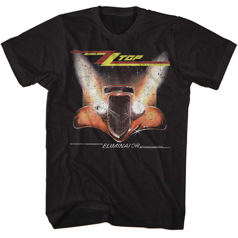ZZ Top Mens S/S T-Shirt - Crackle - Solid Black