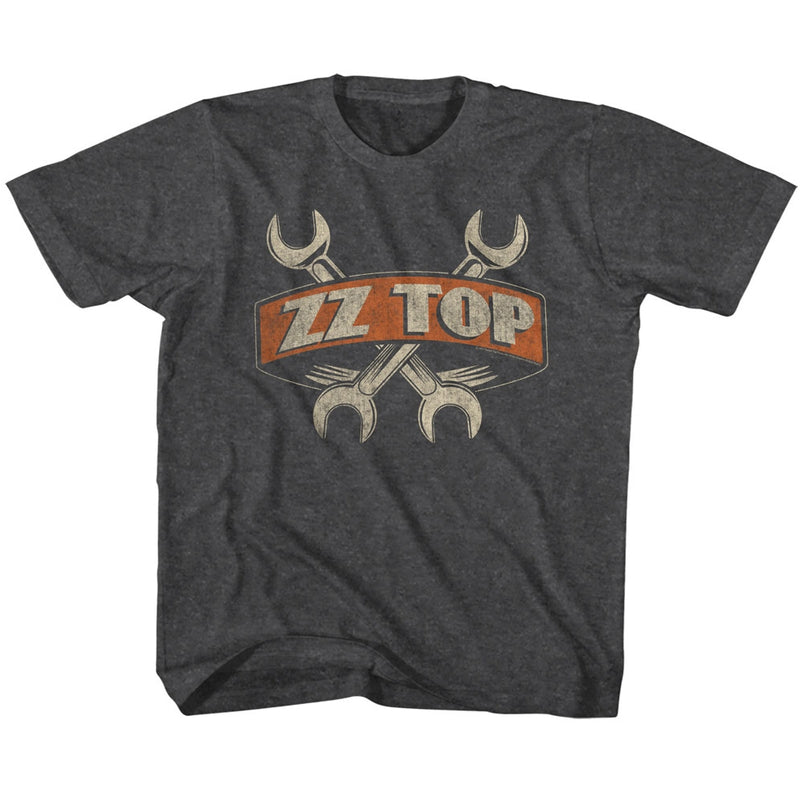 ZZ Top Toddler S/S T-Shirt - Wrenches - Heather Black Heather