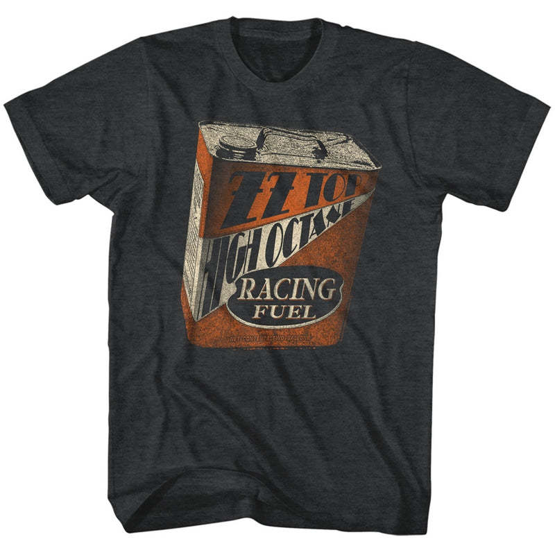 ZZ Top Mens S/S T-Shirt - Racing Fuel - Heather Black Heather - Inmyparentsbasement.com