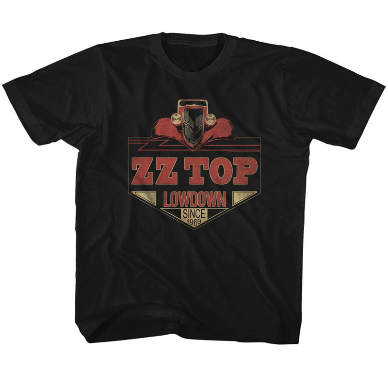 ZZ Top Toddler S/S T-Shirt - Lowdown - Solid Black
