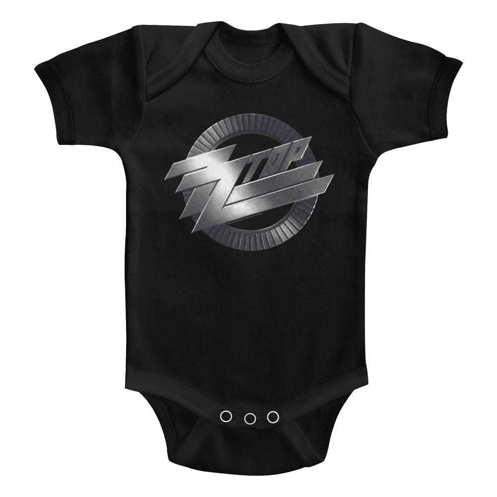 ZZ Top Infant S/S Bodysuit - Metal Logo - Solid Black