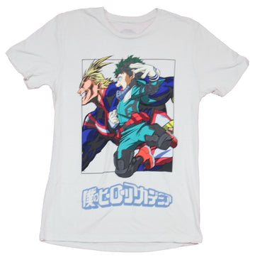 My Hero Academia Mens T-Shirt  - Rushing Deku & All Might Plus Ultra Back
