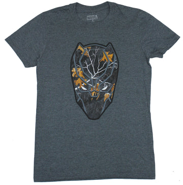 Black Panther (Marvel Comics) Mens T-Shirt - Black Panther Head Camo Filled Image