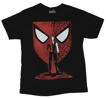 Spider-Man Marvel Comics Mens T-Shirt  - Stylized Half Parker & Spidey Standin