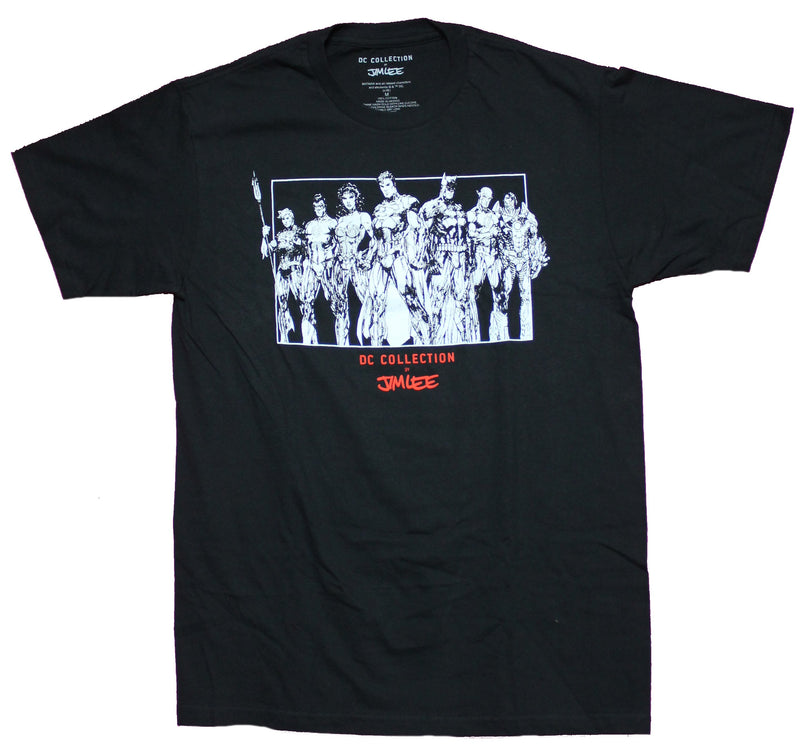 Justice League Mens T-Shirt - Jim Lee Collection Batman Superman Cast Image
