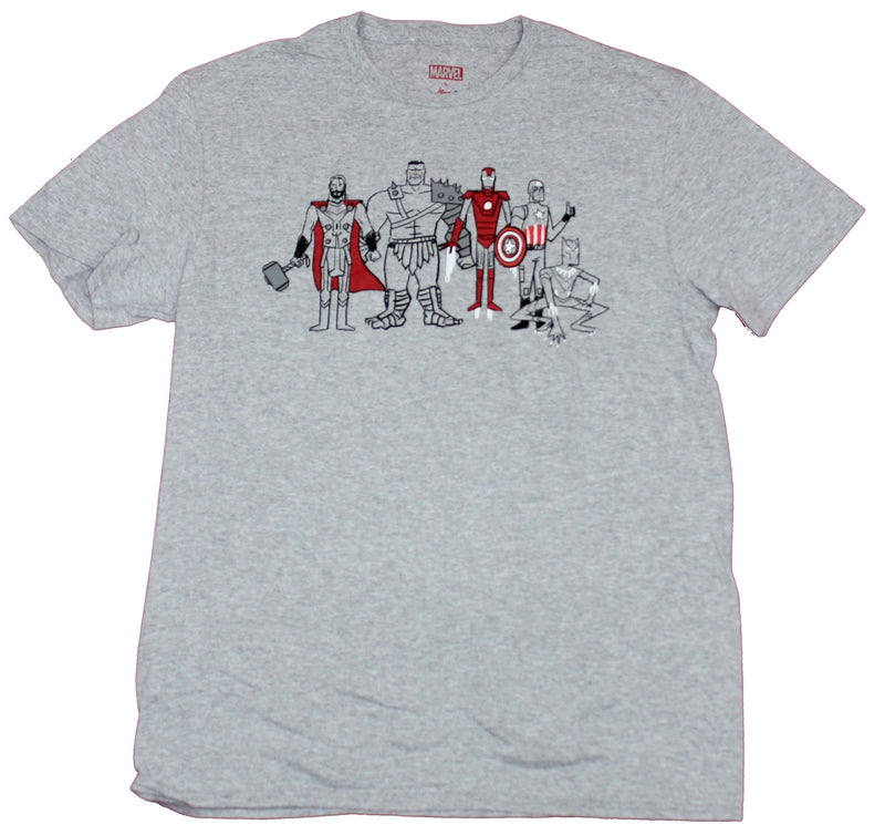 Avengers Mens T-Shirt - Justin Harder Artist Collaboration Funny Team Sketch