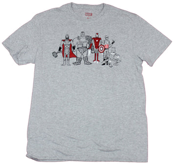 Avengers Mens T-Shirt - Justin Harder Artist Collaboration Funny Team Sketch