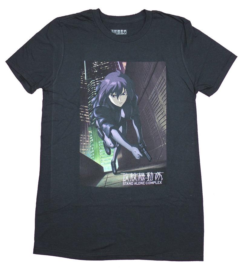 Ghost in The Shell Mens T-Shirt - Stand Alone Complex Running Up A Building