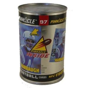 1997 Pinnacle Jim Harbaugh Indianapolis Colts Football Cards in a Can (Includes 10 Cards Per Can)