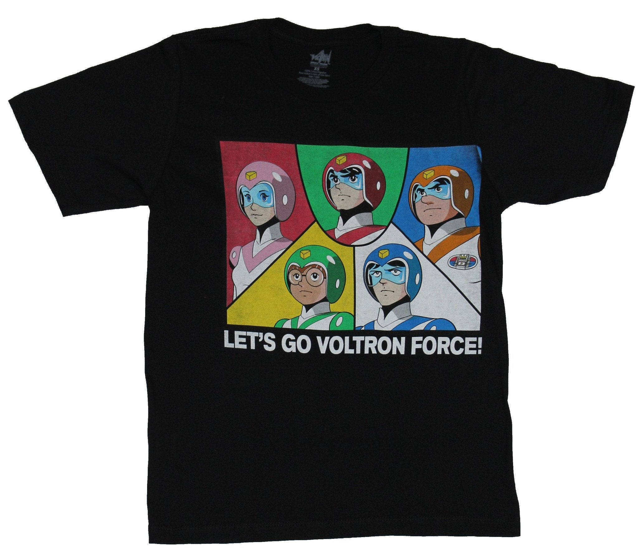 Voltron Mens T-Shirt - Let's Go Voltron Force! 5 Part Team Getting battle Ready