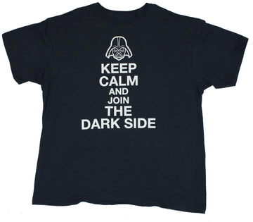 Star Wars Mens T-Shirt  - Keep Calm and Join the Darkside Simple Word Image