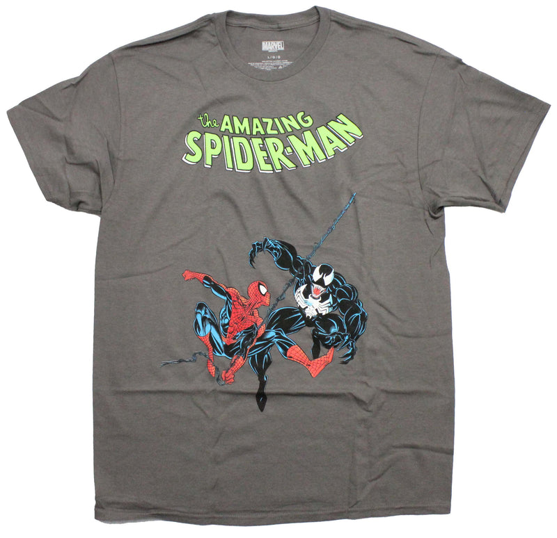 Spider-Man Mens T-Shirt - Venom vs Spider-Man Amazing Logo - Inmyparentsbasement.com