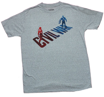 Captain America Mens T-Shirt  - Iron Man Cap Stylized Civil War Stare Down