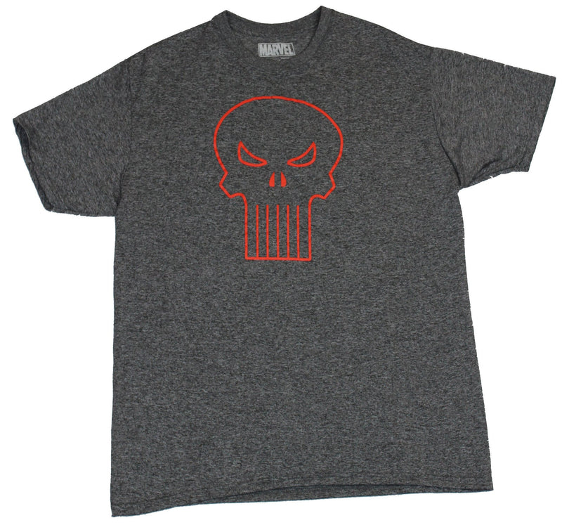 The Punisher (Marvel Comics) Moisture Wicking Mens T-Shirt - Red Outlined Logo - Inmyparentsbasement.com