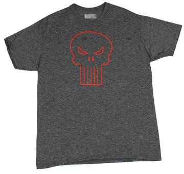 The Punisher (Marvel Comics) Moisture Wicking Mens T-Shirt - Red Outlined Logo