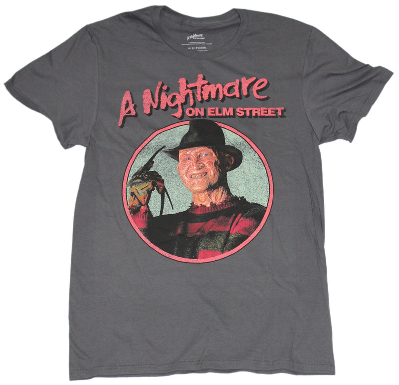 Nightmare on Elm Street Mens T-Shirt - Freddy Photo Circle Image - Inmyparentsbasement.com