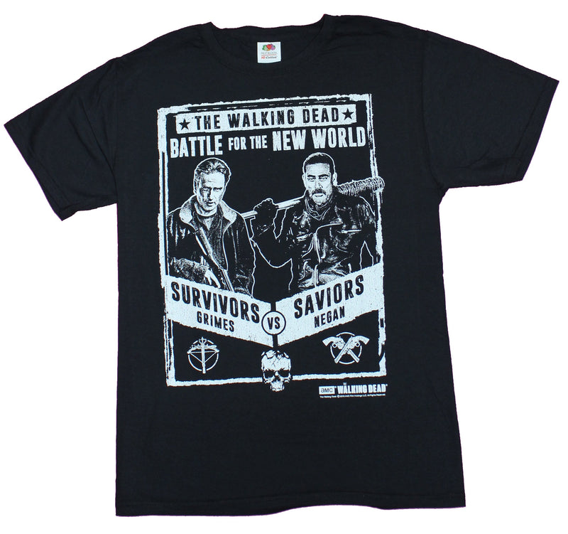 The Walking Dead Mens T-Shirt  - Negan Rick Battle For the New World