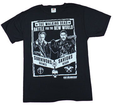 The Walking Dead Mens T-Shirt  - Negan Rick Battle For the New World