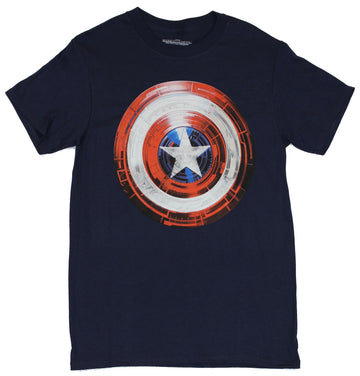 Captain America Mens T-Shirt - Digital Style Shield Image