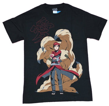 Naruto Shippuden Mens Vintage  T-Shirt - Gaara Standing in Sand Storm