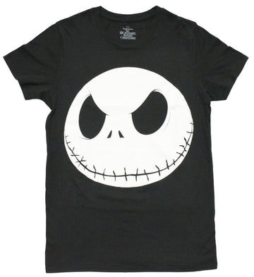 Nightmare Before Christmas Mens T-Shirt - Giant Jack Skellington Face