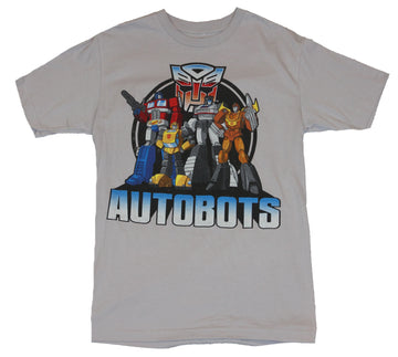 Transformers Mens T-Shirt - "Autobots" Standing Cartoon Victory Image