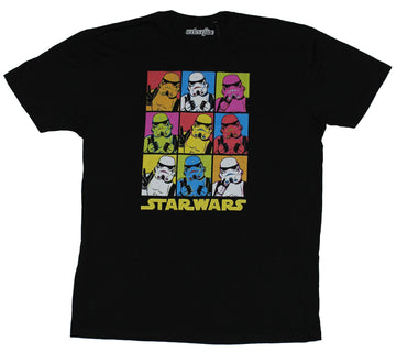 Star Wars Mens T-Shirt - Multi Colored Neon nine Box Stormtrooper Image