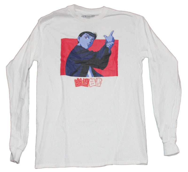 Yu Yu Hakusho  Mens Long Sleeve T-Shirt - Yuske Hand Red Box - Inmyparentsbasement.com