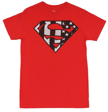 Superman (DC Comics) Mens T-Shirt - Classic Black & White Flag Logo Image