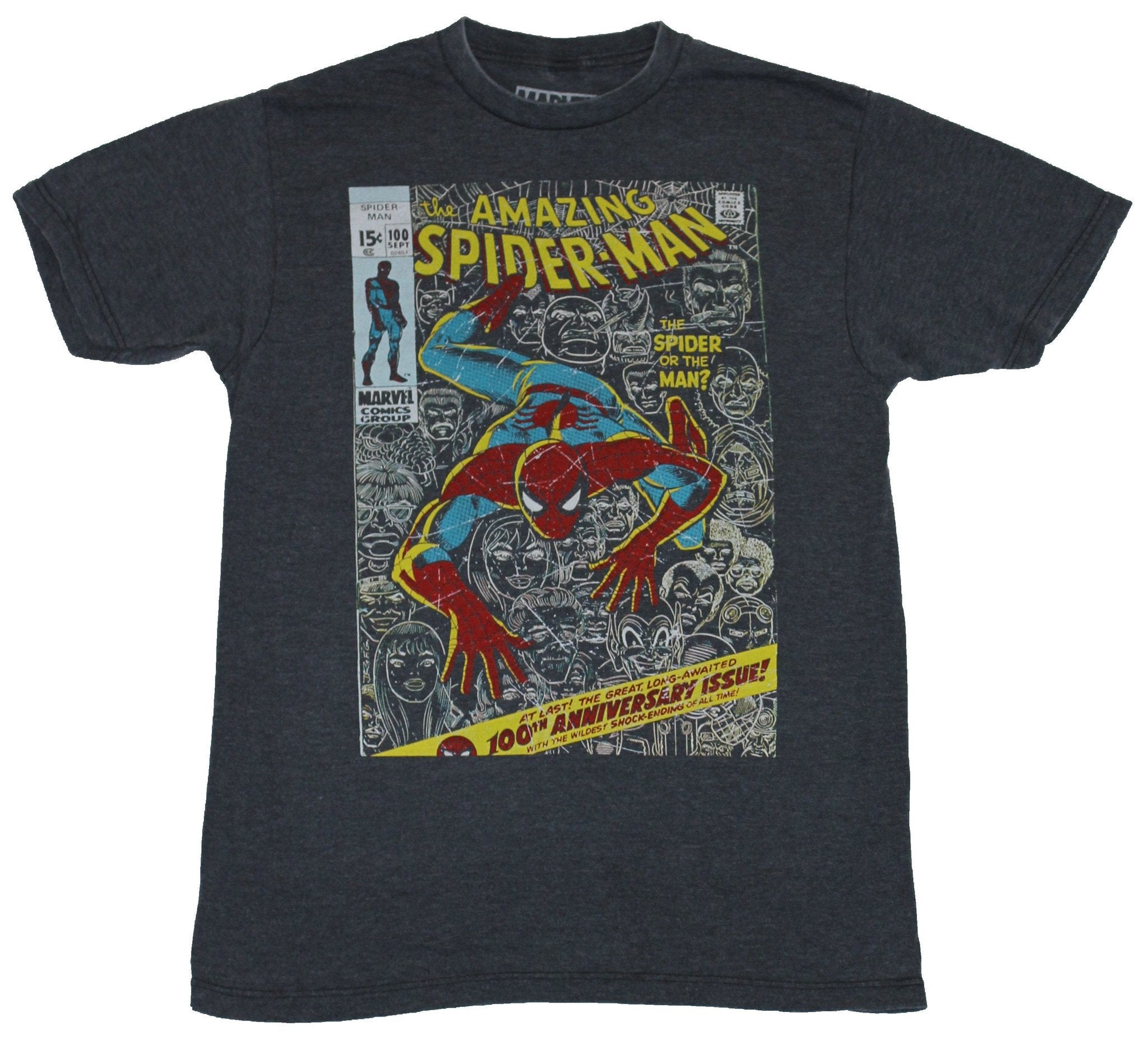 Spider-man (Marvel Comics) Mens T-Shirt - Classic Issue 100 Artwork Image
