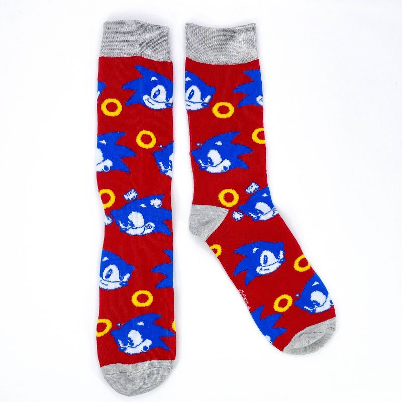Sonic the Hedgehog Crew Socks - Red/Blue - 3pk