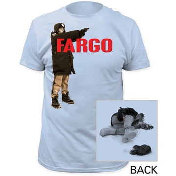 Fargo Mens T-Shirt - Officer Shooting Front Dead Body Back Image