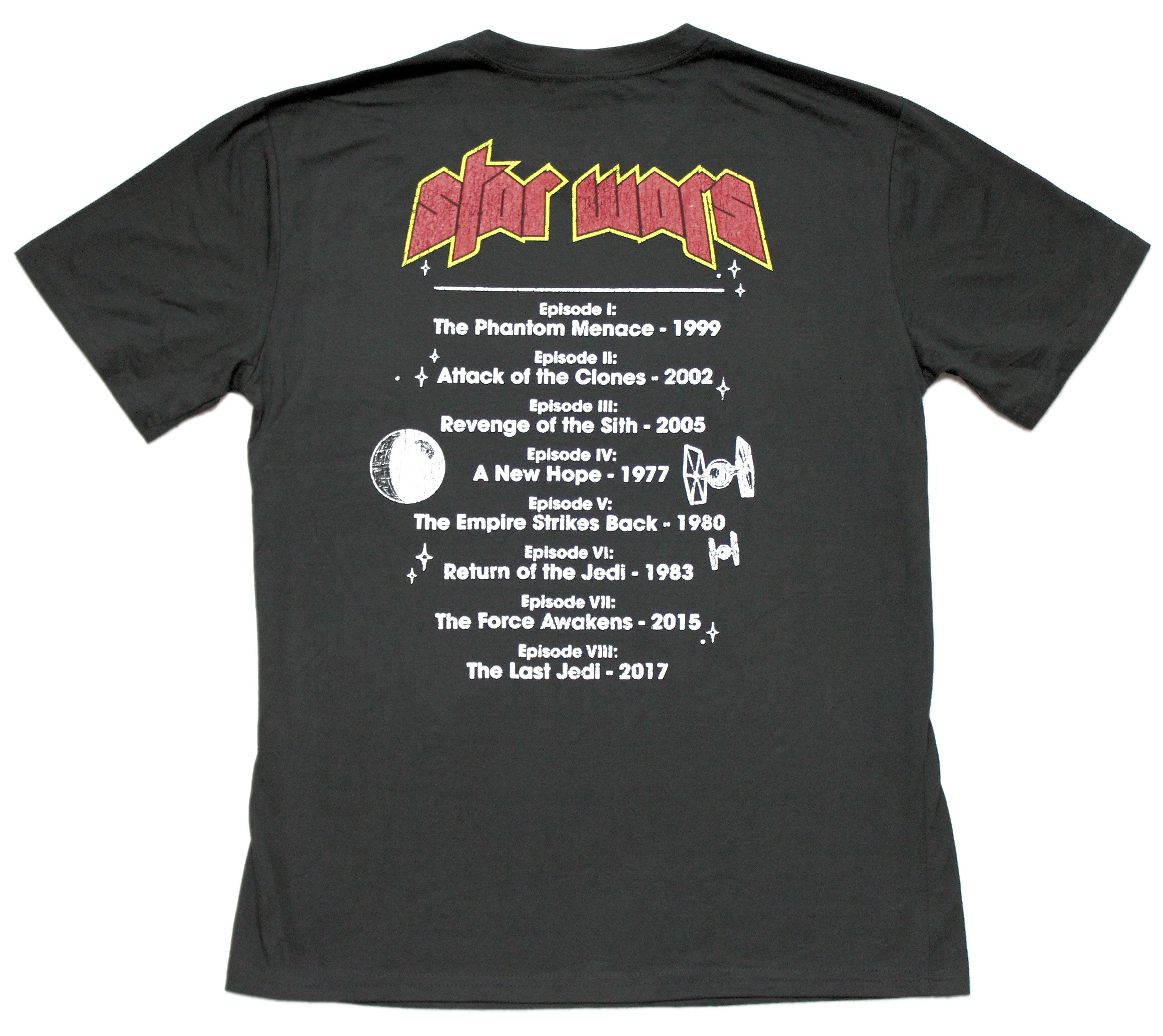 Star Wars Mens T-Shirt -Concert Style  W/ Movie Dates