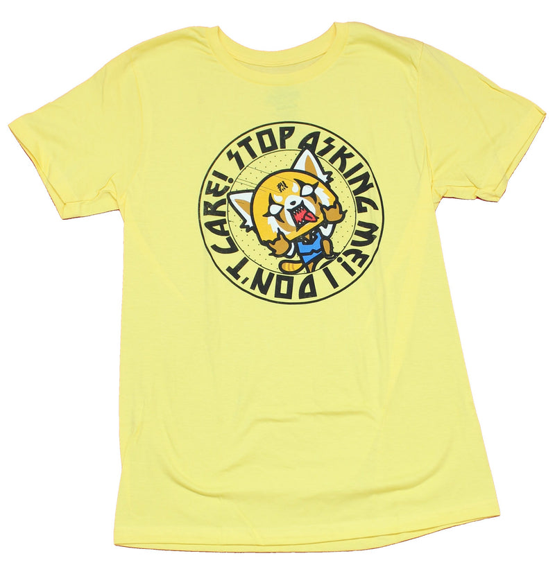 Aggretsuko Mens  T-Shirt - I Don't Care Stop Asking Me Mad Image