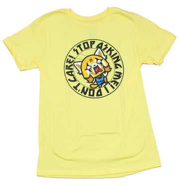 Aggretsuko Mens  T-Shirt - I Don't Care Stop Asking Me Mad Image