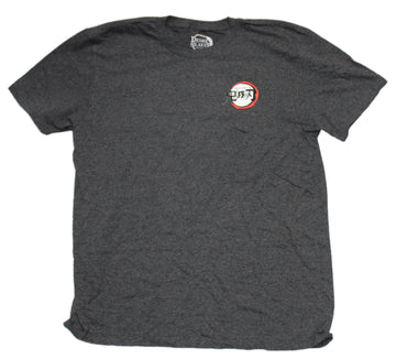 Demon Slayer Mens T-Shirt  - Lapel Kanji Logo  Big Logo Back