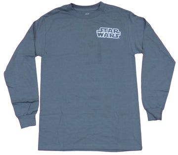 Star Wars Long Sleeve Mens T-Shirt - Logo Lapel Movie Names Dates Back
