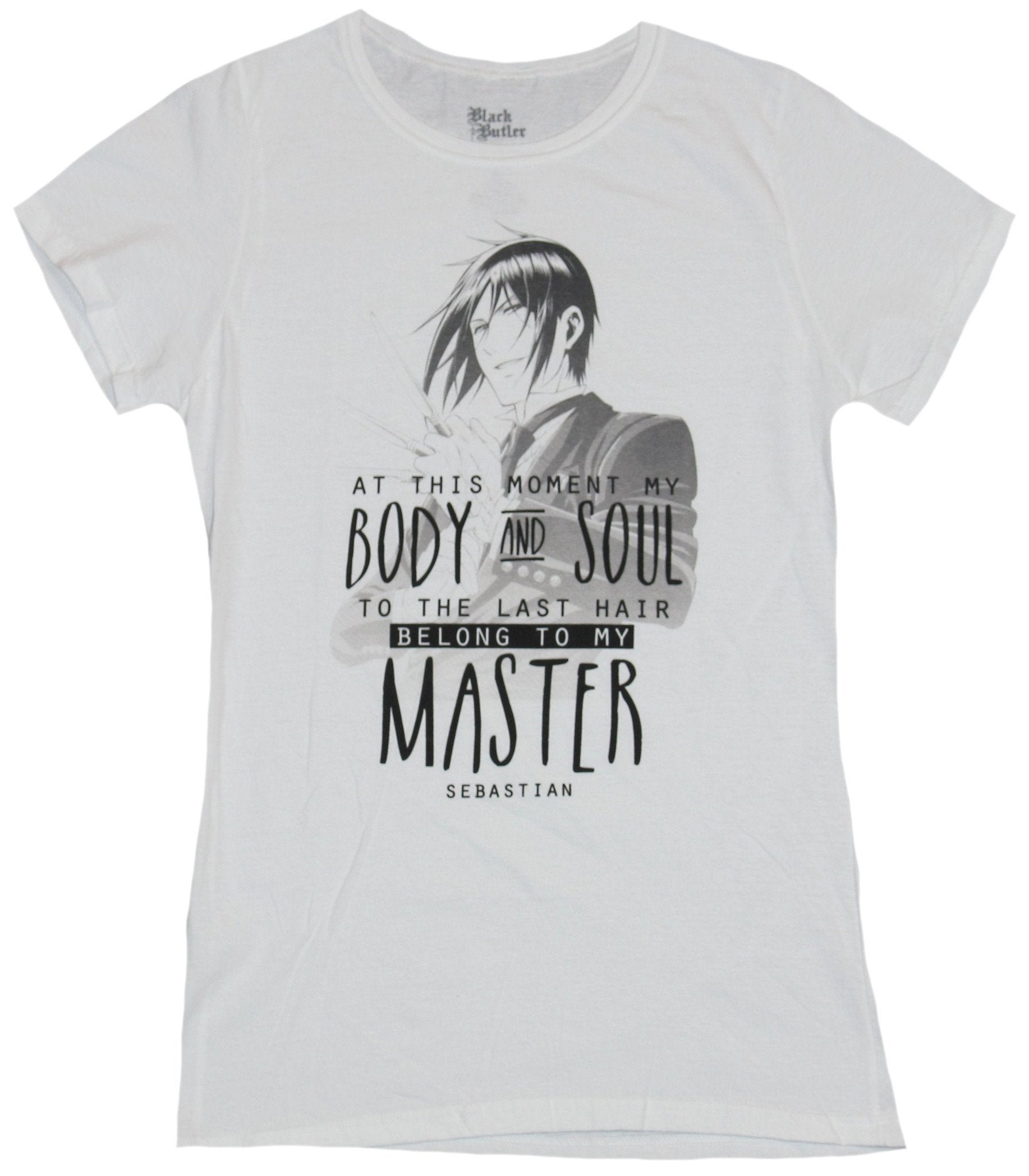 Black Butler Girls Juniors T-Shirt - Body & Soul Belong to Master Sebastian