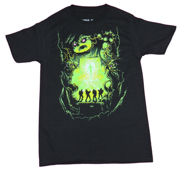 Ghostbusters Mens T-Shirt - Proton Green Stay Puff Roof Battle