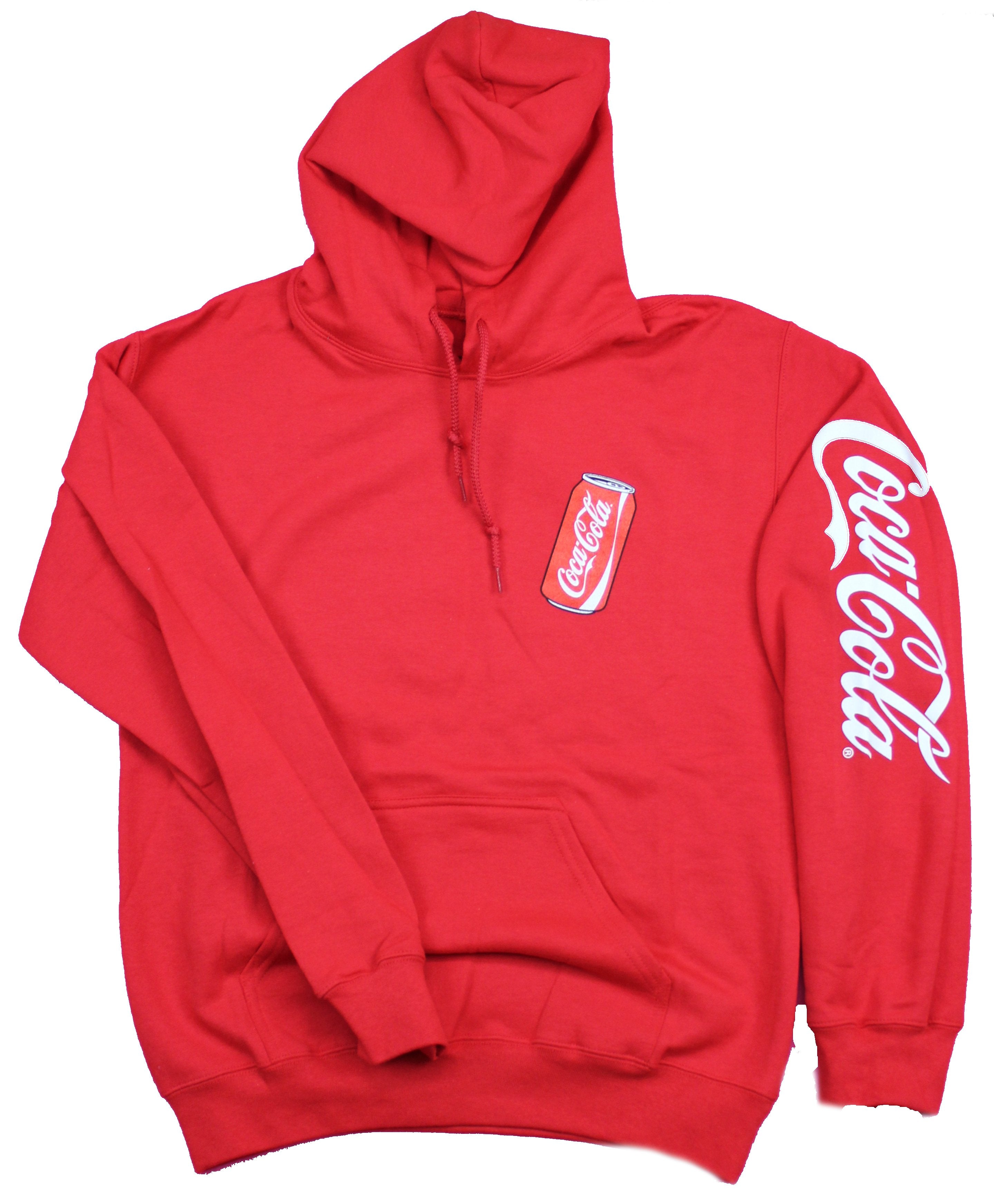 Coca-Cola Pullover Hoodie - Coke Can Lapel Logo Sleeve