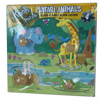 Safari Animals 4 Piece Knob Puzzle [Toy]