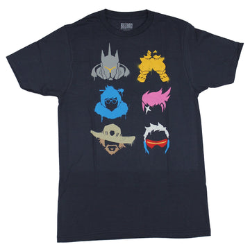 Overwatch Mens T-Shirt - Fighter Spray Heads Collection Of Six