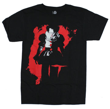 It Stephen King's Mens T-Shirt - Shadowy Red Splash Pennywise Image