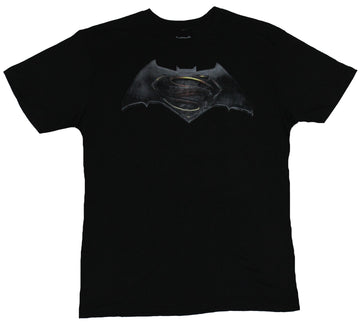 Batman Superman Dawn of Justice Mens T-Shirt -  Dark Distressed wo Part Logo