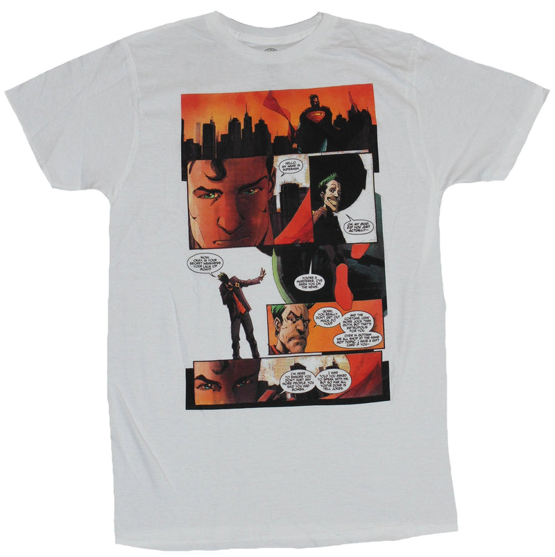 Superman (DC Comics) Mens T-Shirt -  Superman Verses Joker Comic Panels - Inmyparentsbasement.com