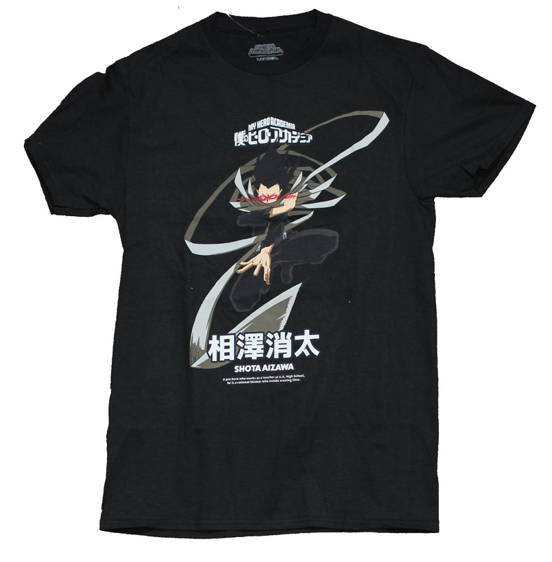 My Hero Academia Mens T-Shirt - Shota Aizawa Action Pic & Stats