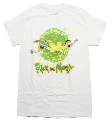 Rick and Morty Mens T-Shirt - In Front of Green Portal Image