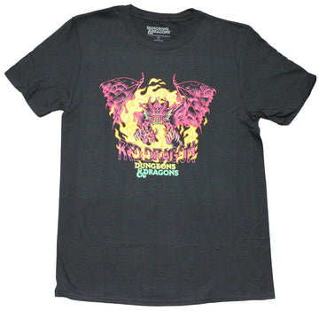 Dungeons and & Dragons Mens T-Shirt - Fiery Red Dragon over Name