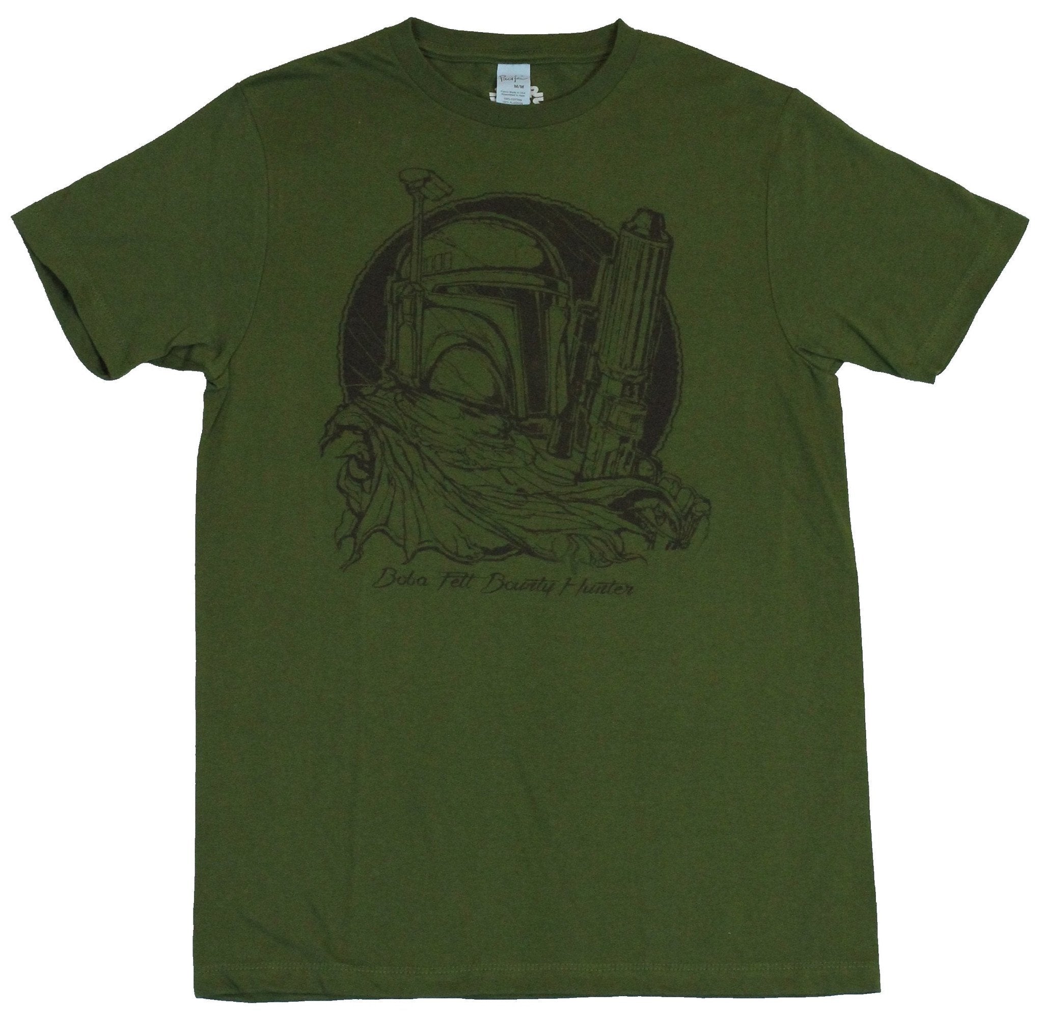 Star Wars  Mens T-Shirt -Boba Fett The Bounty Hunter Sketchy Circle Image