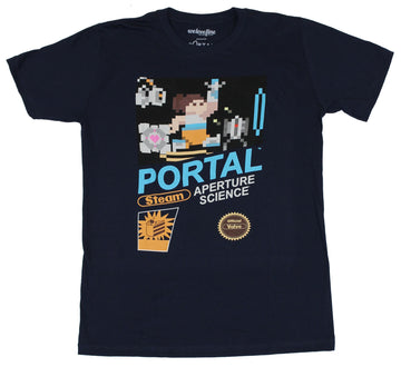 Portal Mens T-Shirt - Steam Aperture Science NES Box Art Image